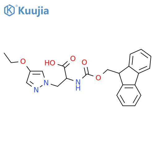 3-(4-ethoxy-1H-pyrazol-1-yl)-2-({(9H-fluoren-9-yl)methoxycarbonyl}amino)propanoic acid structure
