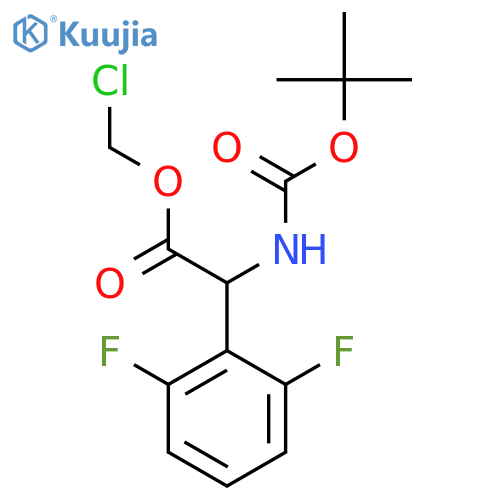 Benzeneacetic acid, α-[[(1,1-dimethylethoxy)carbonyl]amino]-2,6-difluoro-, chloromethyl ester structure