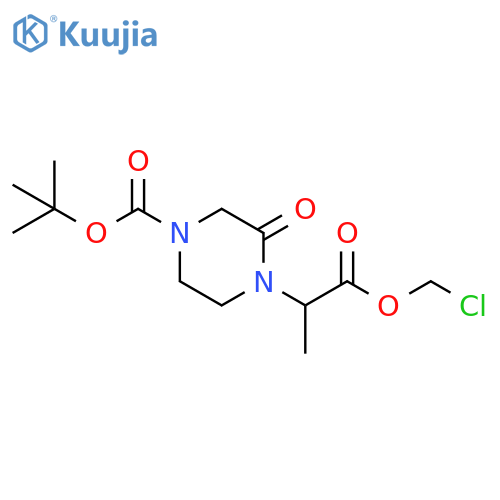1-Piperazineacetic acid, 4-[(1,1-dimethylethoxy)carbonyl]-α-methyl-2-oxo-, chloromethyl ester structure