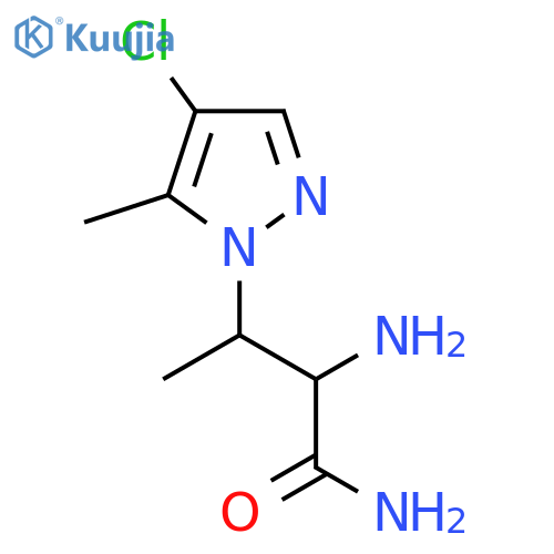 2-amino-3-(4-chloro-5-methyl-1H-pyrazol-1-yl)butanamide structure