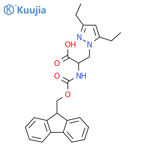 3-(3,5-diethyl-1H-pyrazol-1-yl)-2-({(9H-fluoren-9-yl)methoxycarbonyl}amino)propanoic acid structure