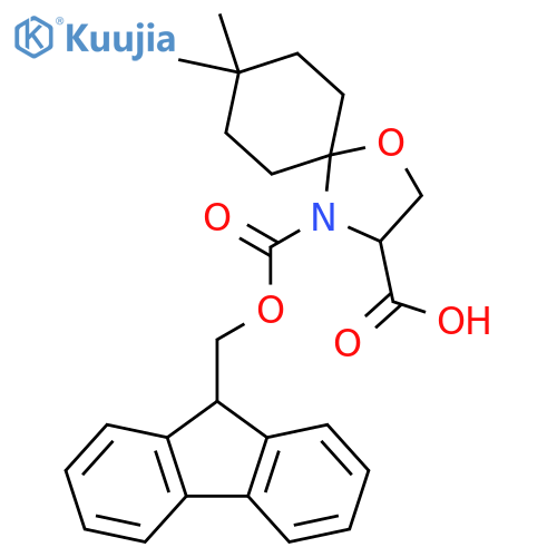 1-Oxa-4-azaspiro[4.5]decane-3,4-dicarboxylic acid, 8,8-dimethyl-, 4-(9H-fluoren-9-ylmethyl) ester structure