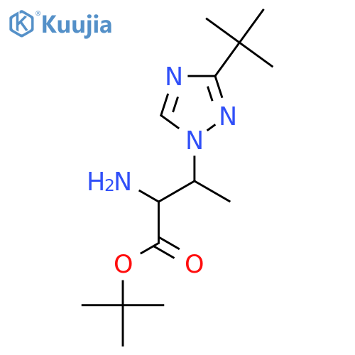 tert-butyl 2-amino-3-(3-tert-butyl-1H-1,2,4-triazol-1-yl)butanoate structure