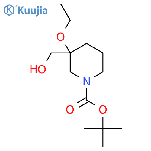 tert-butyl 3-ethoxy-3-(hydroxymethyl)piperidine-1-carboxylate structure