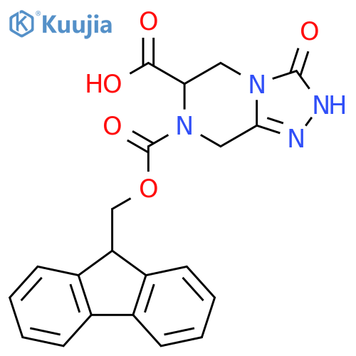 7-{[(9H-fluoren-9-yl)methoxy]carbonyl}-3-oxo-2H,3H,5H,6H,7H,8H-[1,2,4]triazolo[4,3-a]piperazine-6-carboxylic acid structure