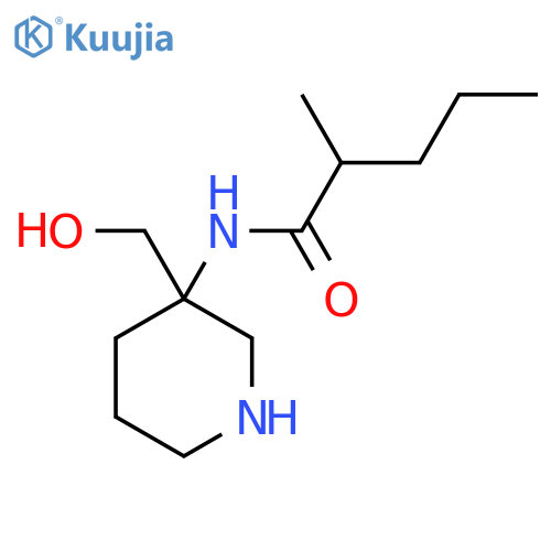 N-[3-(hydroxymethyl)piperidin-3-yl]-2-methylpentanamide structure