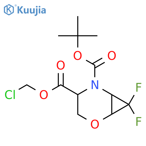 5-O-tert-butyl 4-O-(chloromethyl) 7,7-difluoro-2-oxa-5-azabicyclo[4.1.0]heptane-4,5-dicarboxylate structure