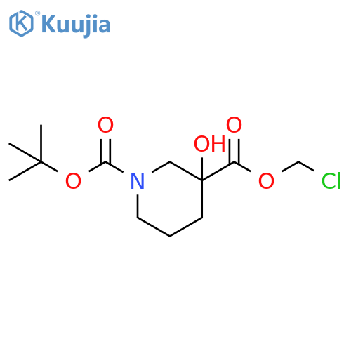1,3-Piperidinedicarboxylic acid, 3-hydroxy-, 3-(chloromethyl) 1-(1,1-dimethylethyl) ester structure