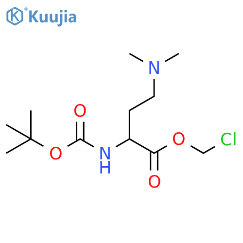 Butanoic acid, 4-(dimethylamino)-2-[[(1,1-dimethylethoxy)carbonyl]amino]-, chloromethyl ester structure