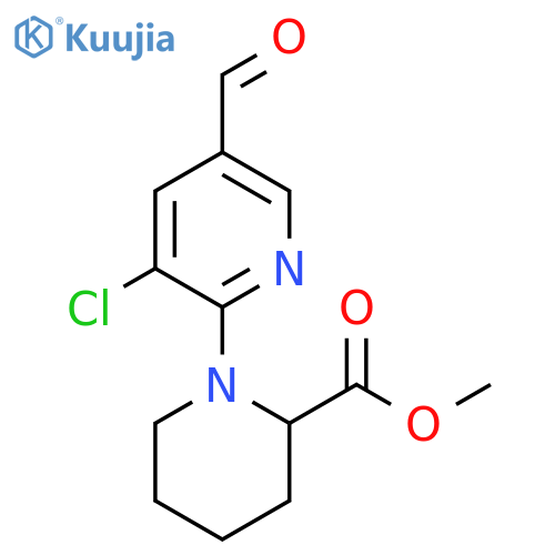 Methyl 1-(3-chloro-5-formylpyridin-2-yl)piperidine-2-carboxylate structure