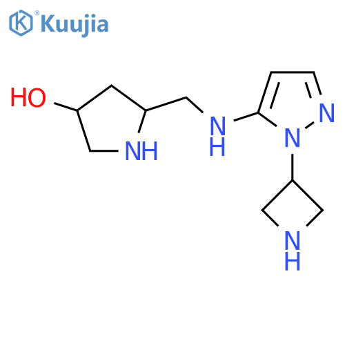 5-({1-(azetidin-3-yl)-1H-pyrazol-5-ylamino}methyl)pyrrolidin-3-ol structure