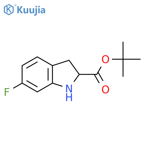 tert-butyl 6-fluoro-2,3-dihydro-1H-indole-2-carboxylate structure