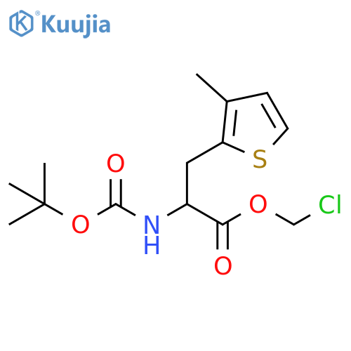 2-Thiophenepropanoic acid, α-[[(1,1-dimethylethoxy)carbonyl]amino]-3-methyl-, chloromethyl ester structure