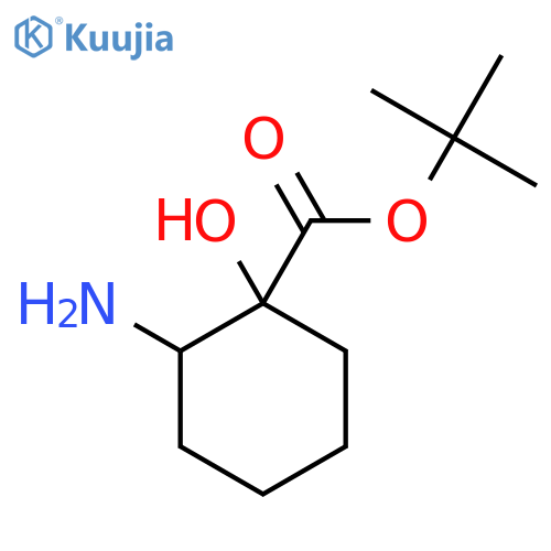 Tert-butyl 2-amino-1-hydroxycyclohexane-1-carboxylate structure
