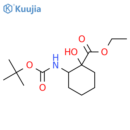 Ethyl 2-{[(tert-butoxy)carbonyl]amino}-1-hydroxycyclohexane-1-carboxylate structure
