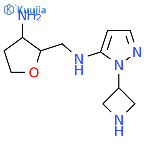 N-(3-aminooxolan-2-yl)methyl-1-(azetidin-3-yl)-1H-pyrazol-5-amine structure