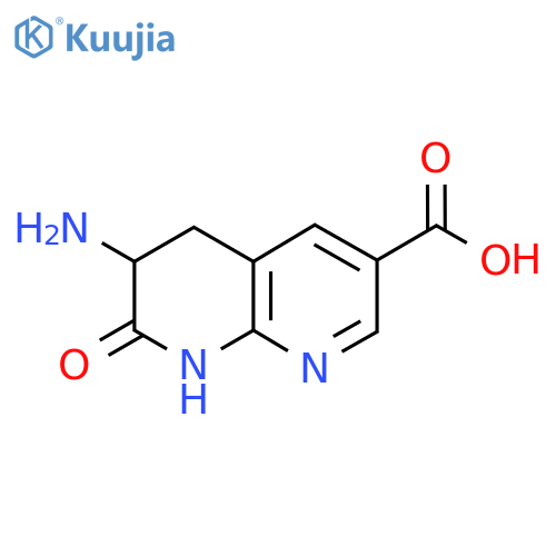 6-Amino-7-oxo-5,6,7,8-tetrahydro-1,8-naphthyridine-3-carboxylic acid structure