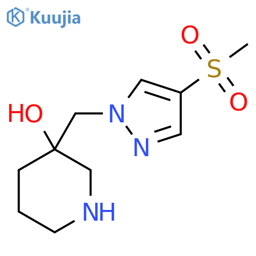 3-(4-methanesulfonyl-1H-pyrazol-1-yl)methylpiperidin-3-ol structure