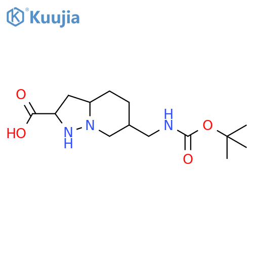 6-({[(Tert-butoxy)carbonyl]amino}methyl)-octahydropyrazolidino[1,5-a]pyridine-2-carboxylic acid structure