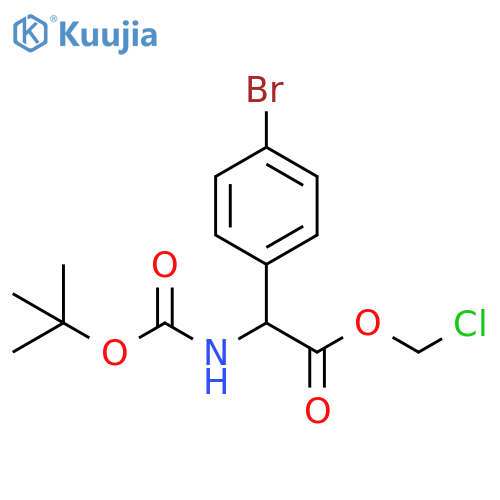 Benzeneacetic acid, 4-bromo-α-[[(1,1-dimethylethoxy)carbonyl]amino]-, chloromethyl ester structure