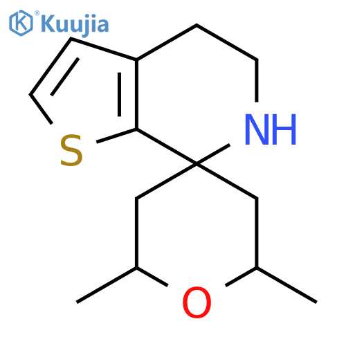 2,6-dimethyl-5',6'-dihydro-4'H-spirooxane-4,7'-thieno2,3-cpyridine structure
