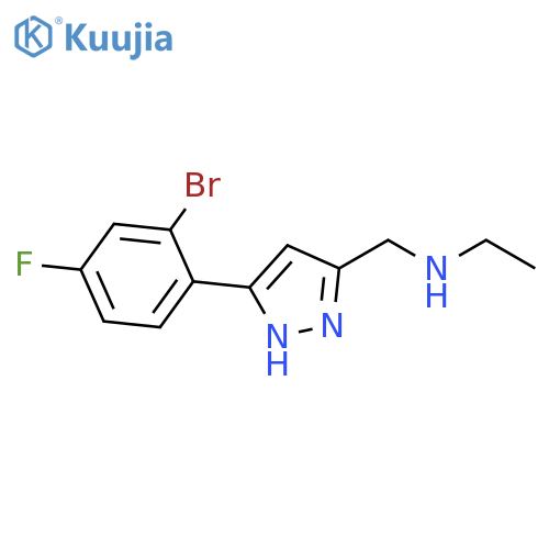 1H-Pyrazole-3-methanamine, 5-(2-bromo-4-fluorophenyl)-N-ethyl- structure