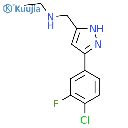 N-[[3-(4-chloro-3-fluorophenyl)-1H-pyrazol-5-yl]methyl]ethanamine structure