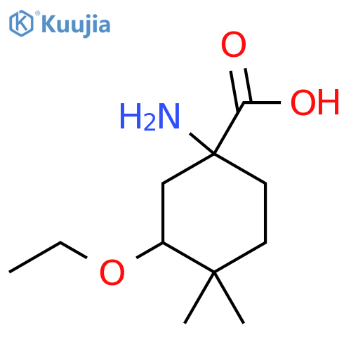 1-Amino-3-ethoxy-4,4-dimethylcyclohexane-1-carboxylic acid structure