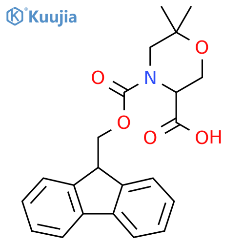 4-{[(9H-fluoren-9-yl)methoxy]carbonyl}-6,6-dimethylmorpholine-3-carboxylic acid structure