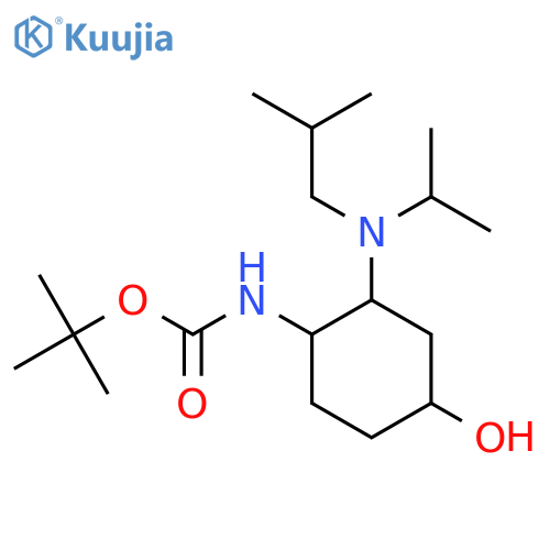 tert-butyl N-{4-hydroxy-2-[(2-methylpropyl)(propan-2-yl)amino]cyclohexyl}carbamate structure