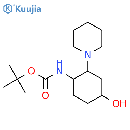tert-butyl N-[4-hydroxy-2-(piperidin-1-yl)cyclohexyl]carbamate structure