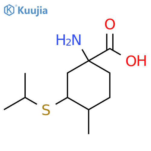 1-Amino-4-methyl-3-(propan-2-ylsulfanyl)cyclohexane-1-carboxylic acid structure