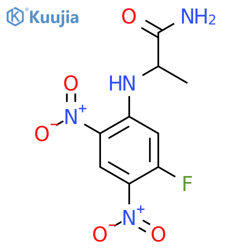 (2S)-2-(5-fluoro-2,4-dinitroanilino)propanamide structure