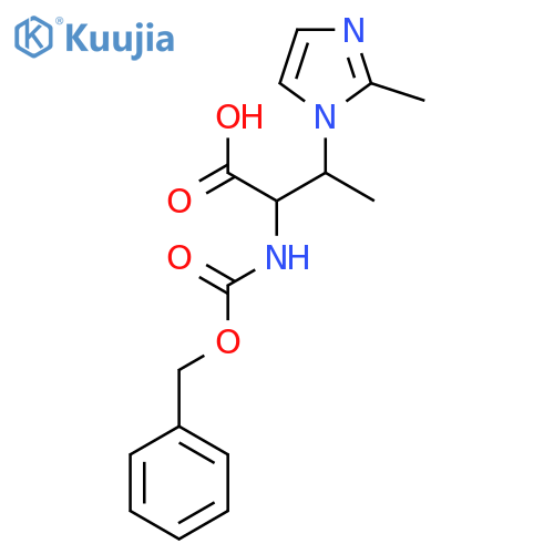 2-{(benzyloxy)carbonylamino}-3-(2-methyl-1H-imidazol-1-yl)butanoic acid structure
