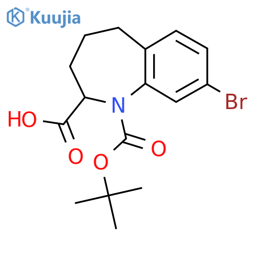 8-bromo-1-(tert-butoxy)carbonyl-2,3,4,5-tetrahydro-1H-1-benzazepine-2-carboxylic acid structure