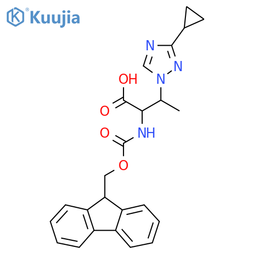 3-(3-cyclopropyl-1H-1,2,4-triazol-1-yl)-2-({(9H-fluoren-9-yl)methoxycarbonyl}amino)butanoic acid structure
