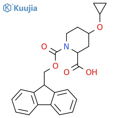 4-cyclopropoxy-1-{(9H-fluoren-9-yl)methoxycarbonyl}piperidine-2-carboxylic acid structure