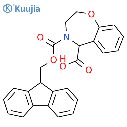 4-{[(9H-fluoren-9-yl)methoxy]carbonyl}-2,3,4,5-tetrahydro-1,4-benzoxazepine-5-carboxylic acid structure