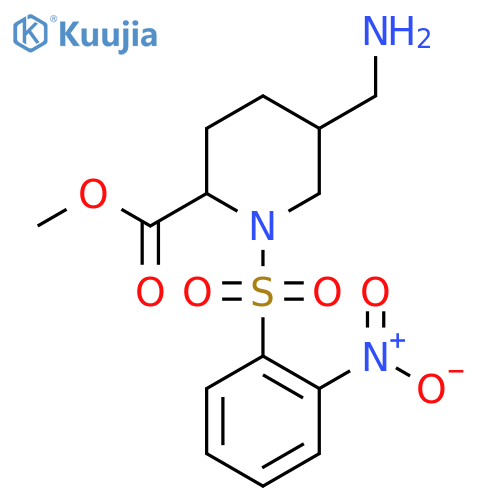 Methyl 5-(aminomethyl)-1-(2-nitrobenzenesulfonyl)piperidine-2-carboxylate structure