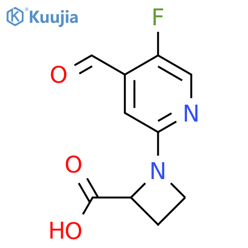 1-(5-fluoro-4-formylpyridin-2-yl)azetidine-2-carboxylic acid structure