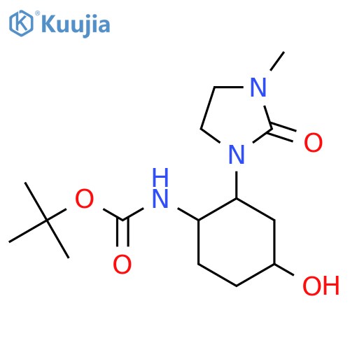 tert-butyl N-[4-hydroxy-2-(3-methyl-2-oxoimidazolidin-1-yl)cyclohexyl]carbamate structure
