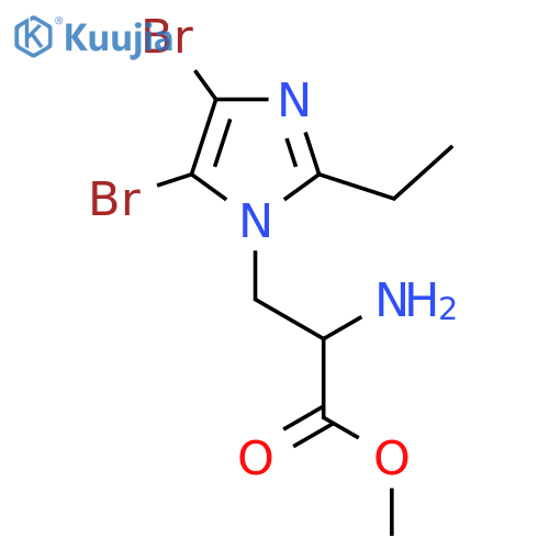 methyl 2-amino-3-(4,5-dibromo-2-ethyl-1H-imidazol-1-yl)propanoate structure