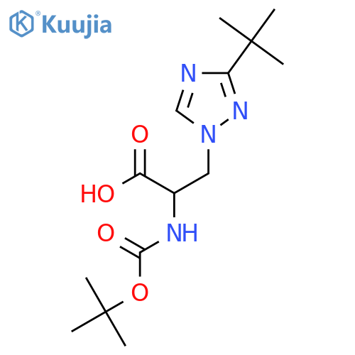2-{(tert-butoxy)carbonylamino}-3-(3-tert-butyl-1H-1,2,4-triazol-1-yl)propanoic acid structure
