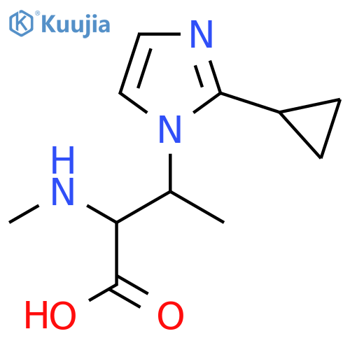 3-(2-cyclopropyl-1H-imidazol-1-yl)-2-(methylamino)butanoic acid structure