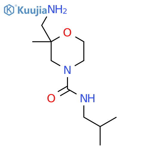 2-(aminomethyl)-2-methyl-N-(2-methylpropyl)morpholine-4-carboxamide structure