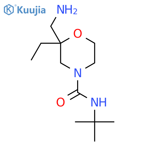 2-(aminomethyl)-N-tert-butyl-2-ethylmorpholine-4-carboxamide structure
