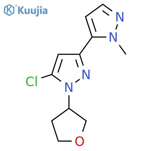 5-chloro-3-(1-methyl-1H-pyrazol-5-yl)-1-(oxolan-3-yl)-1H-pyrazole structure