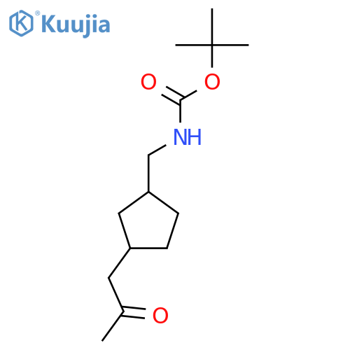 tert-butyl N-{[3-(2-oxopropyl)cyclopentyl]methyl}carbamate structure