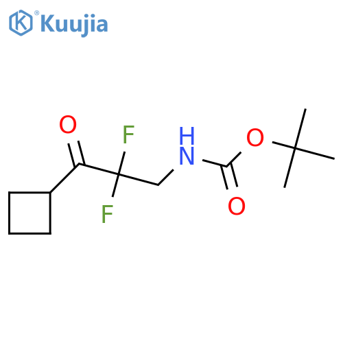 tert-butyl N-(3-cyclobutyl-2,2-difluoro-3-oxopropyl)carbamate structure