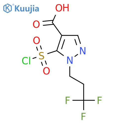 5-(chlorosulfonyl)-1-(3,3,3-trifluoropropyl)-1H-pyrazole-4-carboxylic acid structure